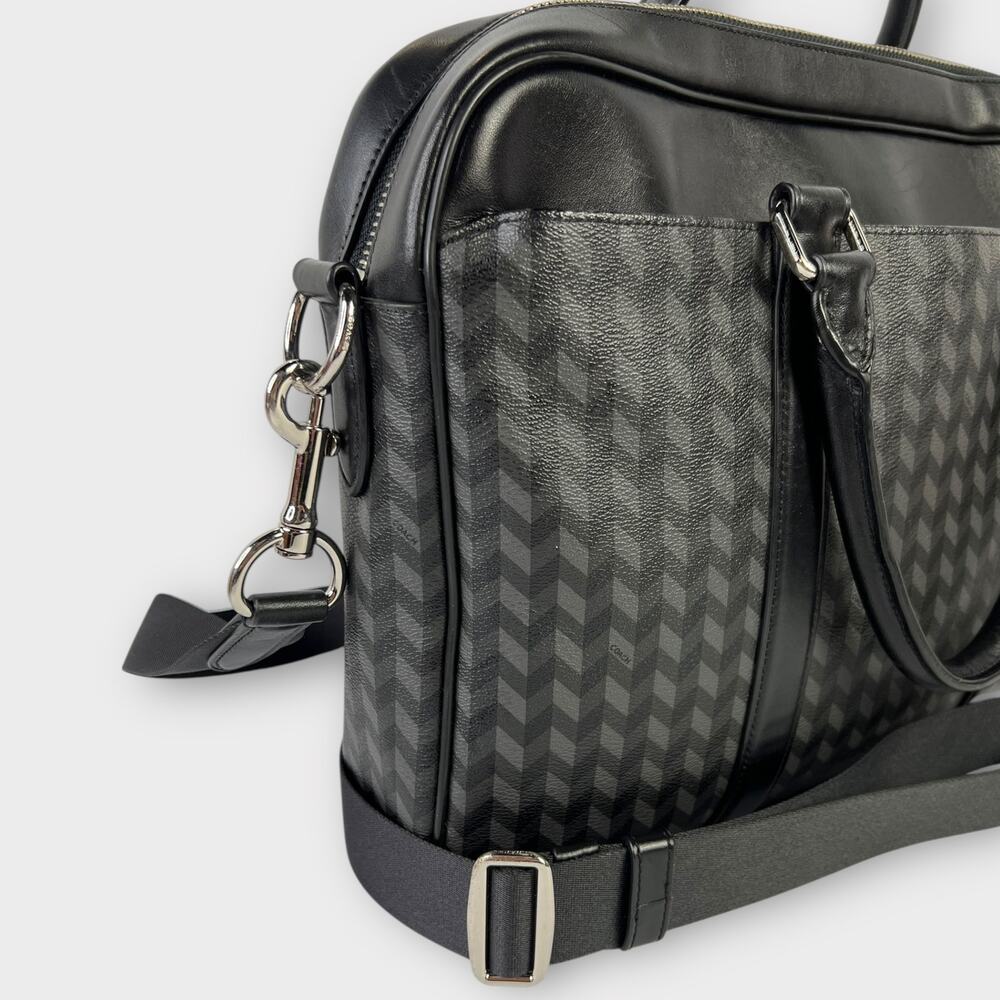 Coach Perry Slim Briefcase in Herringbone Canvas - Picture 4 of 14